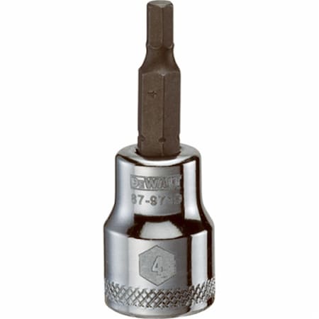 Stanley 0.37 in. Drive, 4 mm Polished Chrome Vanadium Steel Hex Bit Socket 227654